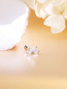 1 件锆石 9 石软骨耳钉，简单实用，多功能 - 銀色 - 查看 16