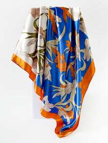 1 件 Bandana 仿丝印花围巾，时尚多功能头带/围巾/头巾适合日常使用 - 彩色 - 查看 8