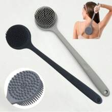 Silicone Long Handle Massage Bath Brush - Body Scrubber - Back Scrubber - Shower Tool (Blue/Grey/Pink/Black) - Silicone Long Handle Bath Brush - View 20