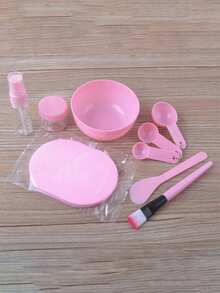 Conjunto de 11 ferramentas para cuidados com máscaras faciais. O conjunto de ferramentas para misturar máscaras inclui uma tigela para máscara, esponja para pó, borrifador, raspador, pincel, colher medidora, frasco dosador e elástico para cabelo. Usado em técnicas de cuidados com a pele. Conjunto de ferramentas para limpeza facial. Um conjunto de ferramentas auxiliares para máscaras de filme de lama. - Multicolorido - Ver 4