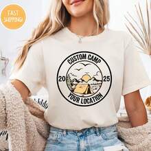 Custom Camp Shirt, Camp  Shirt, Camping Friend Gift, Summer Camp Shirt, Camping Shirt, Family Camping, Personalized Camp Shirt, Camping - 白色10 - 查看 1