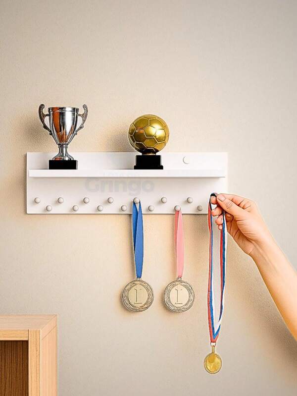 Porta Medalhas e trofeus com Prateleira MDF