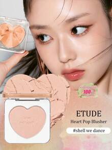 ETUDE Heart Pop 腮红 #Shell We Dance，丝绒粉质，云朵腮红效果，轻盈如第二层肌肤，万无一失的渐变色，纤薄包装，玻璃肌妆容，K-Beauty，韩国彩妆，4g/0.14oz - #Shell We Dance - 查看 2