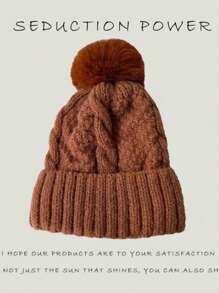 Nueva gorra tejida con ala ancha, de unicolor, cálida, de estilo versátil unisex, con forro de felpa para el invierno, adecuada para adultos