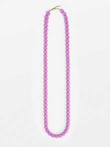 1pc Bohemian Style Acrylic Bead & Geometric Pattern Long Necklace For Women, Handmade, Suitable For Layering, Summer Beach Wear, Holiday Gift, Daily Use - Long Beaded Necklace - View 9
