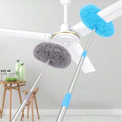 Plumeau à long manche en microfibre pour ventilateur de plafond - Verrouillage de la poussière, réutilisable, lavable en machine, brosse de nettoyage sans effort - Brosse amovible pour un nettoyage facile, idéal pour les camping-cars et l'usage domestique