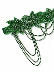 BABEYOND 1920s Flapper Headpiece Roaring 20s Headband Great Gatsby Headband Chain For Women Vintage Hair Accessory - 綠色 - 查看 5