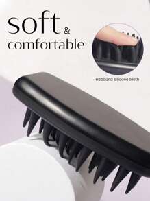 Shampoo Brush Scalp Massager Comb, Silicone Hair Scrubber With Long Handle For Hair Growth And Dandruff Removal, For Home Use Hair Brush Comb(Pink Black Brown Purple)