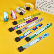 4/16pcs Reusable Safety ID Wristbands, Adjustable Waterproof Identification Bracelet For Outdoor Activities, Name Tag Wrist Strap