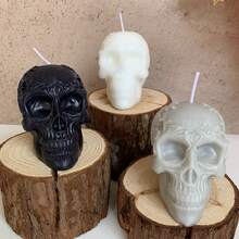 1pc Halloween Skull Scented Candle, Suitable For Indoor Halloween Parties And As Gifts, Can Also Be Used As Halloween Decorations, Creating A Spooky Atmosphere For Home Or Room Decor - Multicolor - View 6