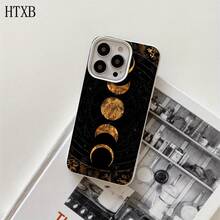 Funda protectora para phone con diseño de luna dorada (1 unidad), compatible con phone 16 Pro Max, 16, 15 Pro, 14, 14 Plus/14 Pro Max, 13, 13 Pro, 12 Pro, 11/11 Pro. Regalos para cumpleaños y festividades - Blanco - Ver 7