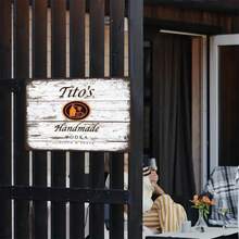 Tito's Handmade Vodka Tin Sign Rustic Distressed Wood Style Men Women Wall Decor Gift Texas Liquor Apparel Tee Austin Casual Comfort Fit Metal Sign - 彩色 - 查看 2