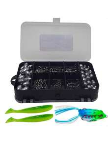 Summer Pesca e Camping Estojo com Isca Artificial Chumbadas Anzol e Giradores - Preto - Visão 1