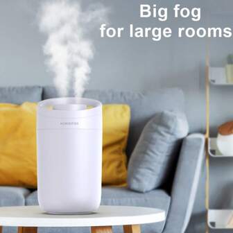 3000ml stor kapacitet kall dimma luftfuktare, USB-driven luftfuktare med 2 spraymunstycken och toppfyllning, automatisk avstängning av vattendimdiffusor, hushållsapparater för sovrum och kontor