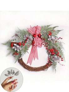 20/10pcs Christmas Pine Cone Bouquet, 3.94inch Artificial Pine Cones, DIY Wreath Hanging Decor, Christmas Tree Ornaments, Holiday Decorations, Home Decor, Christmas Decorations - Multicolor - View 7