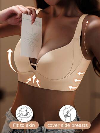 Cleavage Enhancing Sexy Bra For Small Bust, Gather & Lift, Prevent Sideboob, Underwire Bra