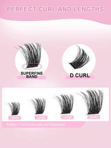 168 extensiones de pestañas en racimo, mezcla de racimos de pestañas de 10-16 mm, ligeras, naturales, voluminosas, gruesas, pestañas individuales con rizo D y esponjosas, pestañas individuales adecuadas para extensiones DIY en casa.