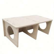 Wooden Hideaway House Tunnel For Hamsters, Squirrels, Chinchillas, Hedgehogs, Guinea Pigs And Other Small Pets - Multicolor - View 1