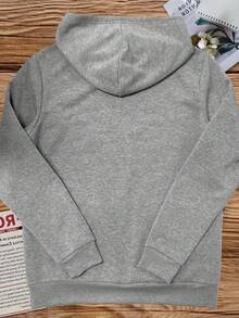 Women's 'My First Christmas: Daniela' Hoodie - Customizable Name/Number/Date, Comfortable Winter Pullover With Pockets, Casual Christmas Outfit, Machine Washable Hoodie Suitable For New Identity Identification (Autumn/Winter Style) - 灰色 - 查看 3