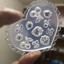 1 Khuôn silicon nhựa - Thiết kế hình trái tim, Thích hợp cho đất sét polymer, gel vinyl, nhựa - Rất thích hợp cho sản xuất trang sức tự làm, đồ thủ công mỹ nghệ và trang trí nhà cửa, phụ kiện thủ công mỹ nghệ | Khuôn họa tiết hoa | Khuôn silicon bền, khuôn nhựa lỏng - Trong sáng - Xem 5