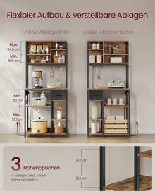 VASAGLE Baker's Racks - Nâu cổ điển - Xem 4