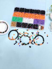 Halloween Series Clay Beads Kit For Jewelry Making, Suitable For Beginner DIY Bracelets Earrings, Halloween Style Various Unique Creative Kit, Ideal Crafts