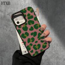 Funda para phone con diseño de leopardo verde, con orificios grandes, compatible con phone 16 Pro Max, 16, 15 Pro, 14, 14 Plus/14 Pro Max, 13, 13 Pro, 12 Pro, 11/11 Pro. Regalos para cumpleaños y fiestas - Blanco - Ver 2