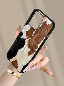 1 Stück Kuhflecken Muster klassische Herren Krawatte, geeignet als Geburtstags-, Feiertags-Geschenk für Freunde, Familie, Paar, sich selbst, schwarze matte weiche Schutzhülle kompatibel mit iPhone 17/16/15/14/13/12/11/Pro/ProMax/X/XR/XS/XSMAX/7/8/PLUS - Schwarz - Übersicht 6