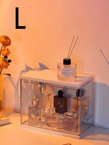 1pc Minimalist Luxury Home Storage & Organization Box, Acrylic Cosmetic Organizer Box, Tabletop Storage For Skincare, Fragrance, Aromatherapy, Dresser Decor