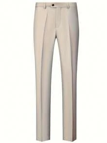 3 件套男士西装套装：夹克、背心和裤子，适合婚礼、派对的时尚正装 - 米色 - 查看 6