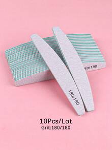 5pcs/10pcs Professional Nail Files, New Colorful Crescent Nail Files, Reusable Double-Sided Sandpaper Boards, 80/100/150/180/240 Grit Durable Zebra Nail Files, Suitable For Natural Nails/Acrylic Nails/Foot Care - Light Grey - View 13