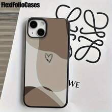 Fundas y protectores para teléfono con orificios grandes y un patrón simple de bloques de color en forma de corazón, compatibles con las series 16 Pro, 16, 15 Pro, 14, 14 Plus/ 14 Pro, 13, 13 Pro, 12 Pro y 11/11 Pro. Regalos para cumpleaños y celebraciones. - Negro - Ver 5