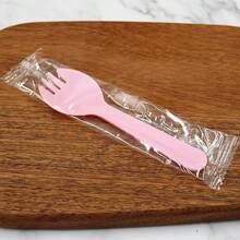 100PCS Disposable Sporks, Individually Packaged Plastic Spork For Cakes, Desserts, Ice Cream, Bread, Heavy Weight Fork Spoon For Party, Wedding, Picnics, Buffet (Pink) - Hồng - Xem 13