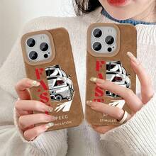 Funda para móvil con diseño retro de piel sintética de oveja. Compatible con phone 16 Pro Max, 15 y 14 Plus. Diseño moderno y artístico. Color marrón. Protector de alta calidad. Suave y acolchado. Para hombres y mujeres. - Colores mixtos 1 - Ver 4