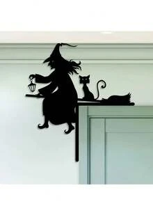 1 Stück Acryl Türrahmen Dekoration für Halloween, Ecken Dekoration mit Spinnennetz, Hexe, gelber Mond, Spukhaus, Hexe, Horror Halloween Baum, Spinne, Kürbis, Acryl Türecken Dekoration mit Ornamenten, Feiertags Dekoration, Tür Oberteil Dekoration Heim Dekoration Halloween Dekoration Raum Dekoration Weihnachtsdekorationen Heim Weihnachtsgeschenke Weihnachtsdekoration