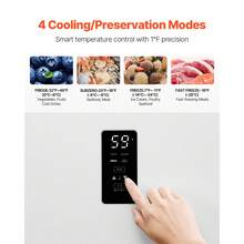 Convertible Freezer/Refrigerator, 14 Cu.Ft Frost Free Upright Freezer With Temp Control Panel, Door Open Too Long Alarm, Adjustable Shelves And LED, Standing Fridge For Kitchen, Office, Garage - US B Type Plug(110-127V) - View 4