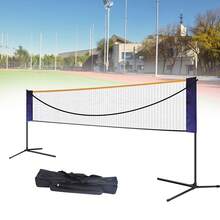 20FT Portable Height Width Adjustable Standard Badminton Net Set,Double Court Volleyball Tennis Outdoor,Badminton Net,Height Adjustable Volleyball Net,Wide Foldable Pickleball Net,Portable Easy Setup Tennis Net Set With Stand And Carry Bag For Backyard Game Indoor Outdoor Use - 藍色 Blue+橘色 Orange - 查看 1