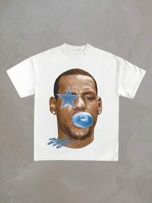 2025 LeBronS 02 James Basketball Star T Shirt Men Women Short Sleeve Cotton American Vintage Brand T-Shirts Summer Tops Streetwear - 白色 - 查看 1