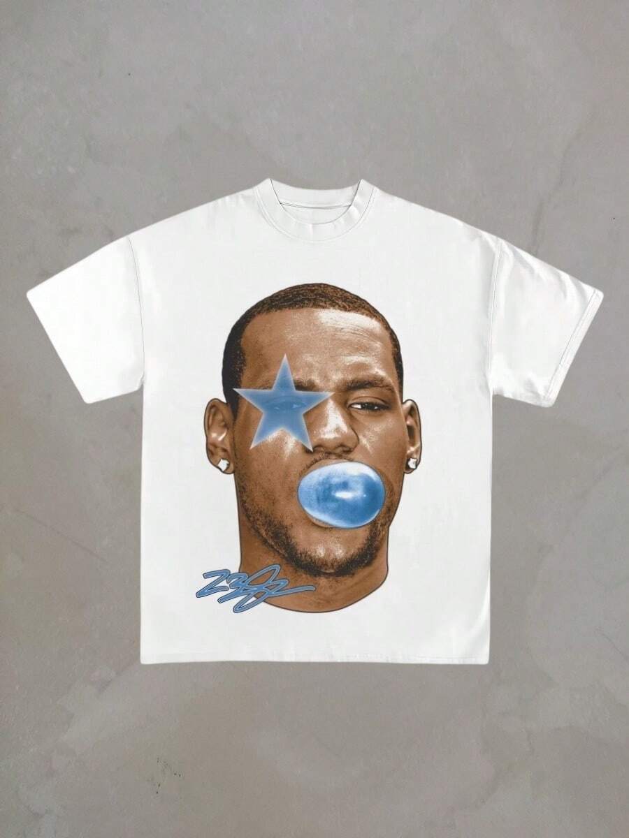 2025 LeBronS 02 James Basketball Star T Shirt Men Women Short Sleeve Cotton American Vintage Brand T-Shirts Summer Tops Streetwear - 白色 - 查看 1