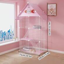 2-Tier Indoor Cat House With Litter Box, Spacious Cat Condo For Short Hair Cats - Multicolor - View 4