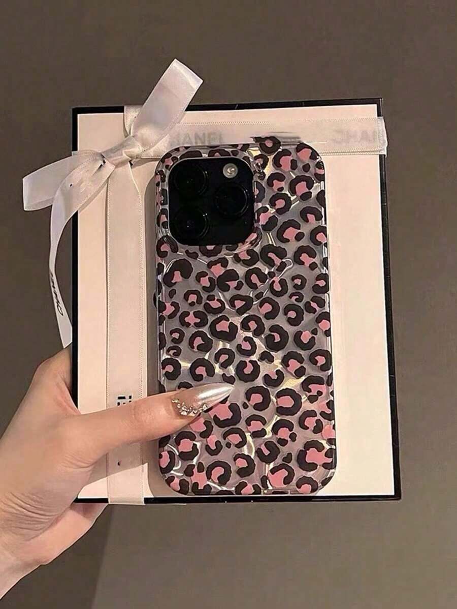 Funda para phone (1 unidad) con textura de leopardo de lujo. Compatible con phone 16, 15, 14, 13, 12 Pro y 11. Elegante y resistente a golpes - Multicolor 5 - Ver 1
