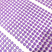 640pcs/Pack 5mm Rhinestone Stickers, Gemstone Stickers, Self-Adhesive Jewelry Stickers, Crafts Sparkling Rhinestone Stickers, Eye Makeup Decoration, Eyes, Nails, Acrylic Rhinestone Stickers In Various Styles - 淡紫色 - 查看 2
