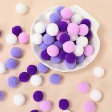 10/30pcs Colorful Plush Balls, Polyester Material, High Elasticity, DIY Creative Craft Materials, Suitable For Birthday, Holiday Decoration, Home & School DIY, Toy Making, Art