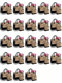 Túi tote vải canvas họa tiết vòng hoa chữ cái A-Z, túi đựng mỹ phẩm, thích hợp cho đám cưới, sinh nhật, ngày lễ, món quà tuyệt vời cho phụ nữ, mẹ, giáo viên, bạn bè, phù dâu, học sinh, tựu trường, dung tích lớn, túi xách du lịch cho kỳ nghỉ, cuối tuần, quà sinh nhật cá nhân hóa, kèm khăn quàng cổ. - Nhiều màu - Xem 2