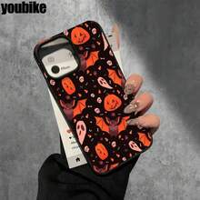 Funda protectora para phone con orificios grandes, diseño de calabaza, murciélago y fantasma. Compatible con phone 16 Pro, 16, 15 Pro, 14, 14 Plus, 14 Pro, 13, 13 Pro, 12 Pro y 11/11 Pro. Ideal para regalos de cumpleaños y celebraciones. - Negro - Ver 8