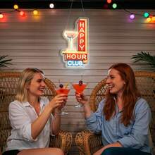 Happy Hour Neon Signs Dimmable Retro Led Happy Hour Club Neon Light For Bar Club Pub Party USB Powered Neon Light Sign Man Cave Gifts - NHD-Happy hour - 查看 4