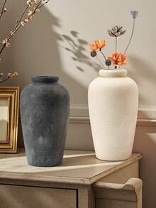 1PC Wabi Sabi Style Art Ceramic Vase, Suitable For Home Decoration Ornaments, Living Room, Dining Table, Homestay Desktop Vases, American Countryside Decoration Vases, Centerpiece,Handmade Brushed Flowers Vases Room Decor Flower Vase Glass Vase