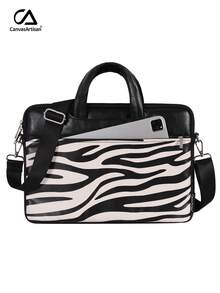 PU Laptop Briefcase Shockproof Laptop Bag Sleeve With Handle Compatible With HP - Black - View 2