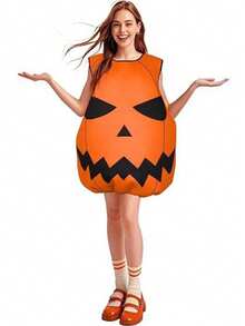 Halloween Pumpkin Costume For Adults, Orange Halloween Costume, Party Dress For Women - Multicolor - View 1