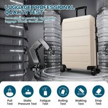 Hueas 3-Piece Carry-On Luggage Set,Expandable ABS+PC Lightweight Hard Shell Suitcases With Spinner Wheels&TSA Lock,Portable Travel Bag And Toiletry Bag,White - Màu be - Xem 7